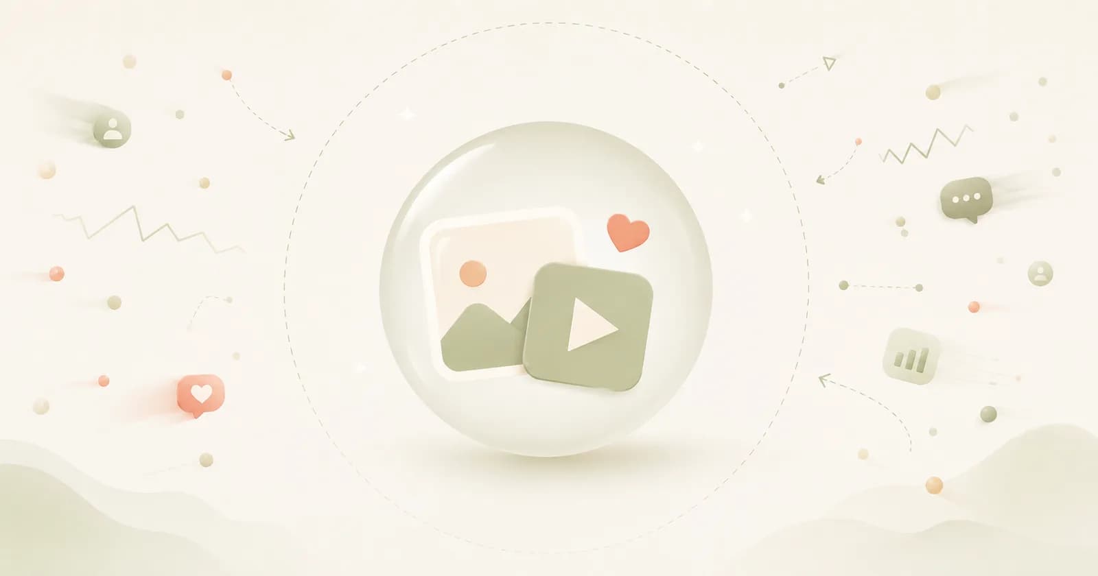 Rustige foto-tijdlijn op een telefoon, zonder likes, badges of meldingen